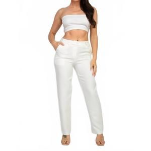 NEW A.C.G. LOS ANGELES mid rise dressy pants with pockets on sides in ivory